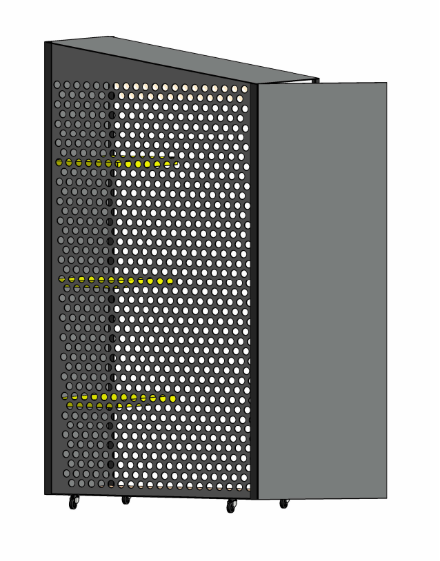 Lean- Perforated Steel Custom Storage 3D Render