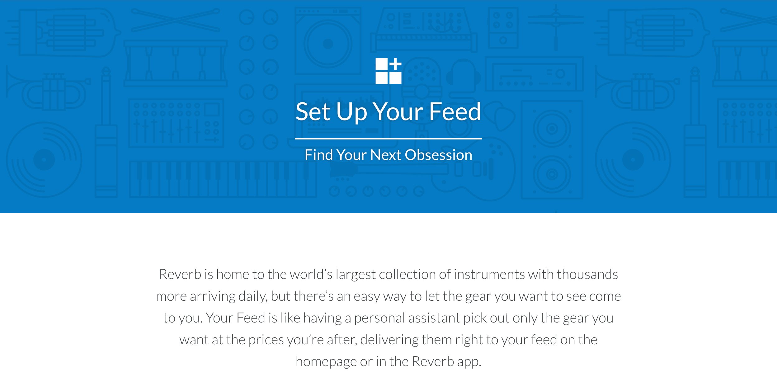 Initial prompt for users on the Feed landing page.