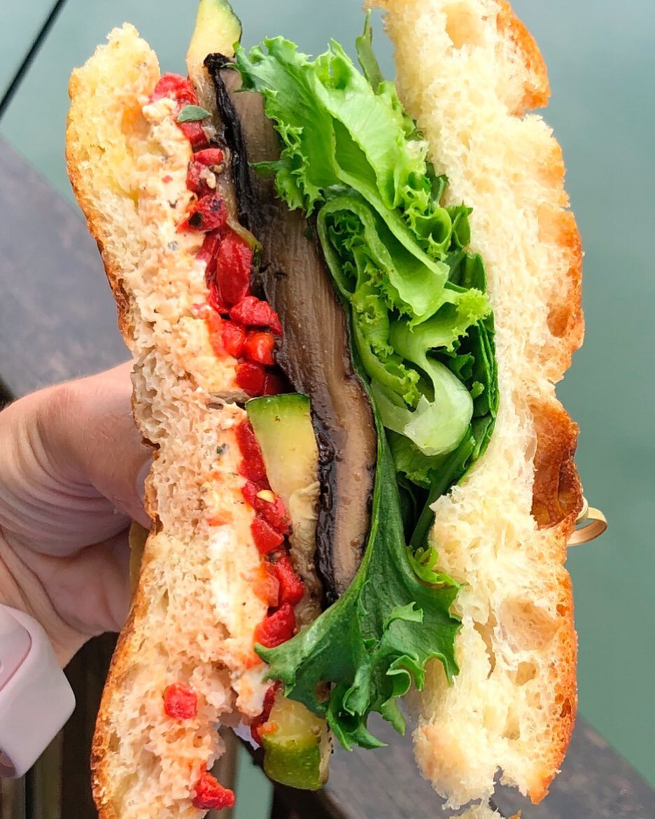 Delicious grilled veggie sandwich from @theforkknife ! Check out their location in Hudson for great, fresh meals&mdash;some of which include our leafy greens! 
#eatlocal #shoplocal #ohiolocal #handsfreecultivation #ohiofarm