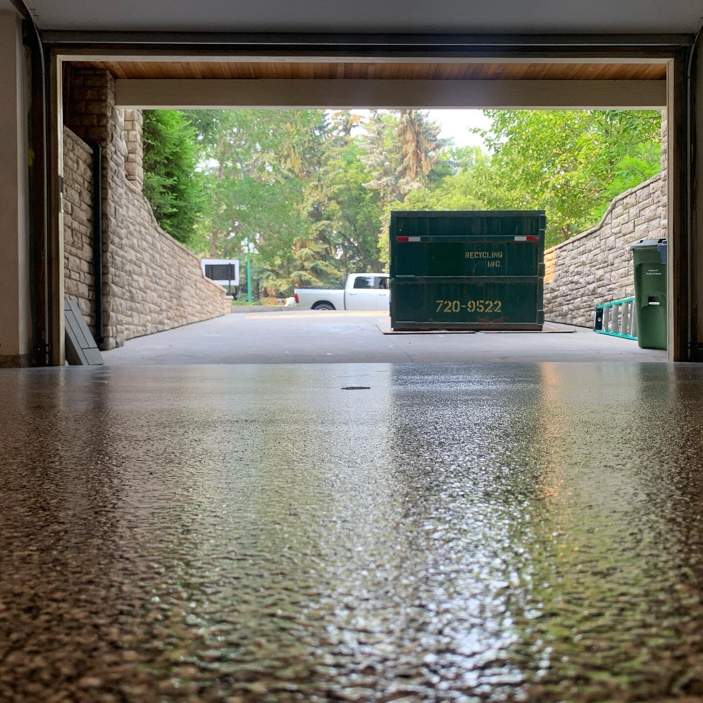 Before/after dreams are made of😍 Major spalling &amp; crack repair had to be dealt with before we could apply our 4 part resin system on this floor. #beforeandafter #renovation #reno #polyaspartic #polyasparticfloor #polyasparticcoatings #epoxyresin