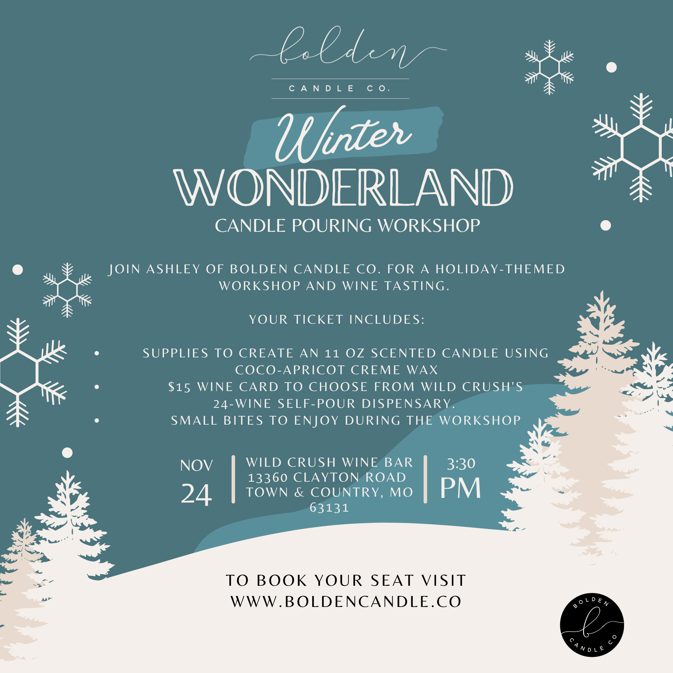 Winter Wonderland Candle Making and Wine Tasting — Bolden