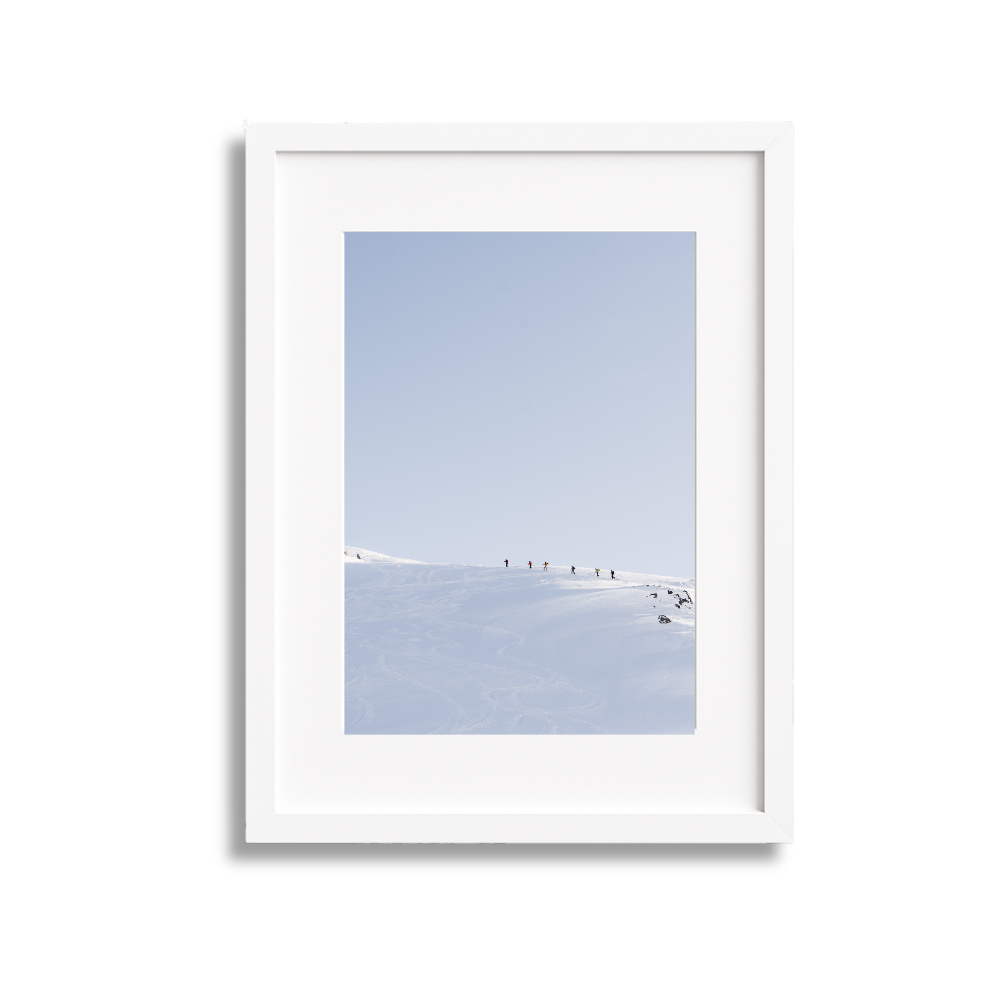 	
A large framed fine art photography print which shows several backcountry skiers in Whistler Mountain.
