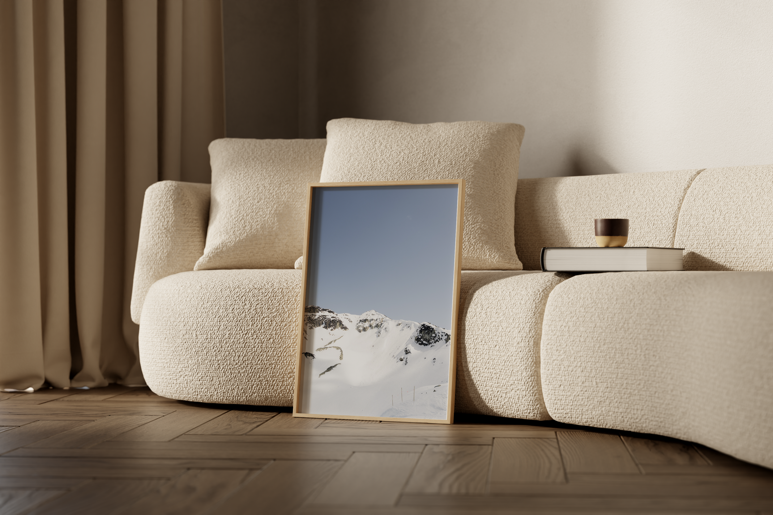 A large framed fine art photography print of the Couloir Extreme on Blackcomb Mountain in Whistler British Columbia Canada.