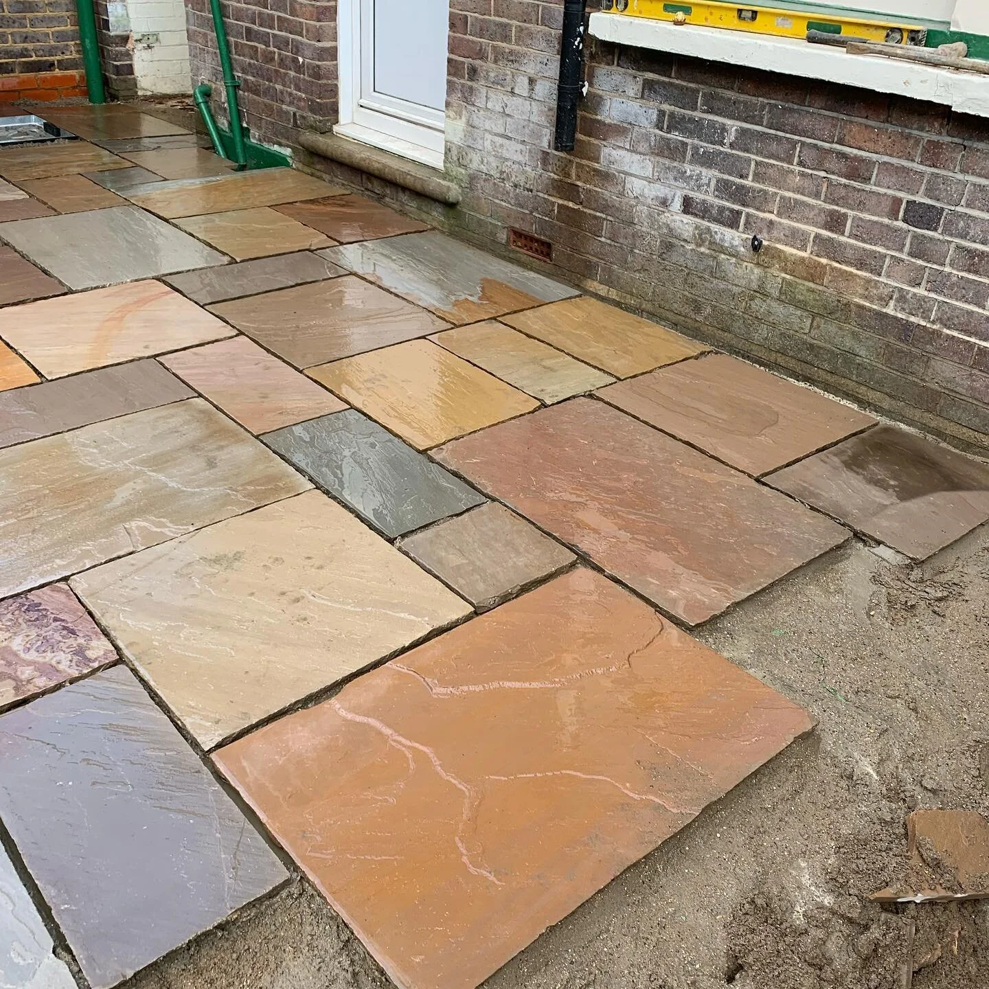 Was laying sandstone today in Luton get in touch #. Luton landscapes ltd #07856304369