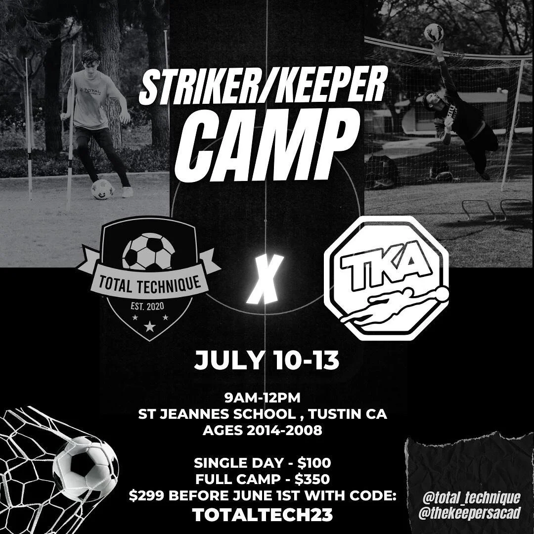 ‼️Striker/Keeper Camp‼️
.
.
⚽️ We are teaming up again with @thekeepersacad to bring you the best, unique soccer camp experience in OC ⚽️
.
.
🔥This camp is designed for strikers &amp; goalkeepers to compete against each other to bring out the very b