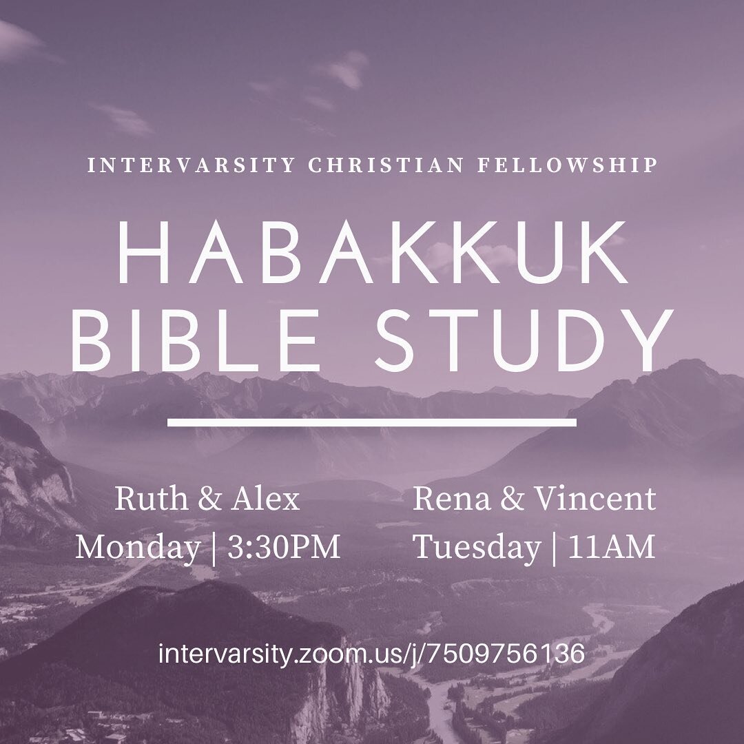 We&rsquo;re back with our small groups! They&rsquo;ll be virtual this semester and we&rsquo;ll be going through the book of Habakkuk! This is a great way to study a passage in the Bible and ask any questions you may have. 

We have two offered throug