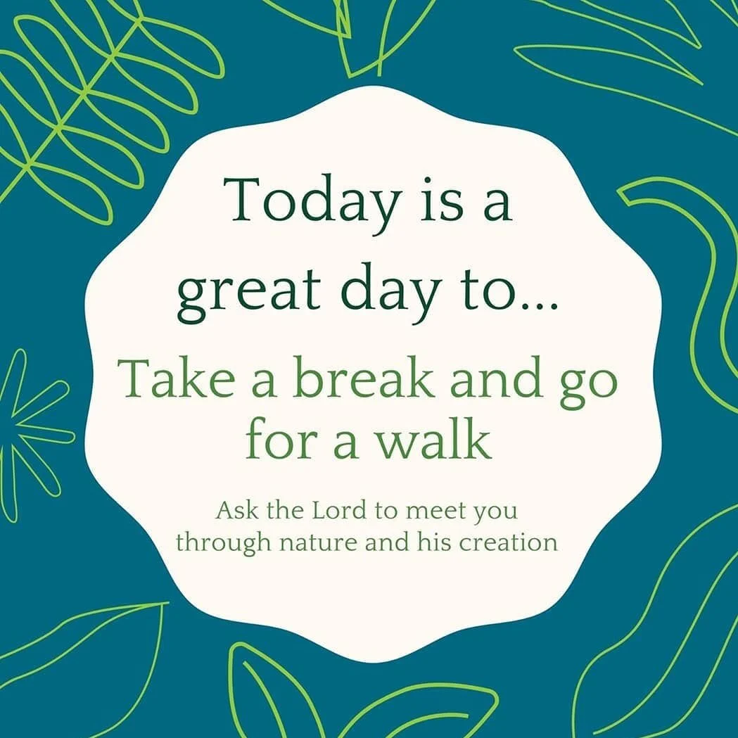 Today is a great day to take a break and go for a walk! ⁠
⁠
In the midst of the busy-ness of school, work, virtual gatherings, and everything going on in the world...Give yourself some space to step outside and intentionally listen for the Lord's voi