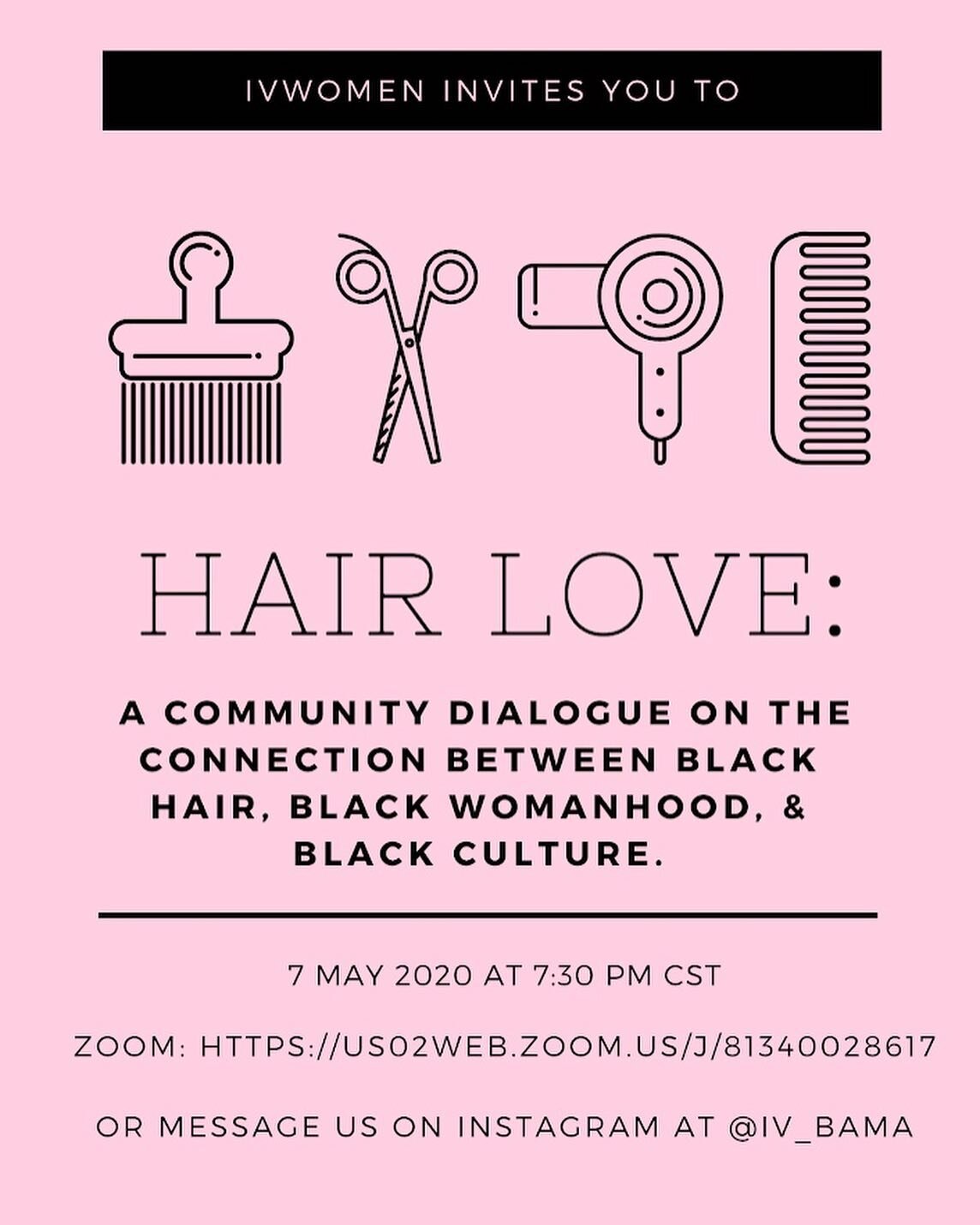 Join IVWomen tonight for a community conversation on the connection between Black hair, Black womanhood, &amp; Black culture. #WhatsYourStory