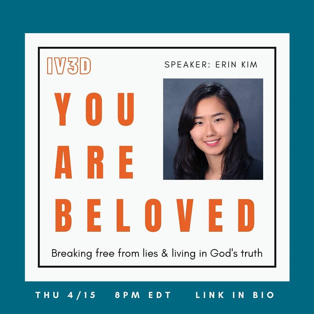 Our next IV3D is Thursday 4/15 at 8pm!!
For many of us at Emory, we encounter three big lies about our identity. These lies are insidious, and no one goes through life untouched by them. Most of us are not even aware of how much power these lies hav
