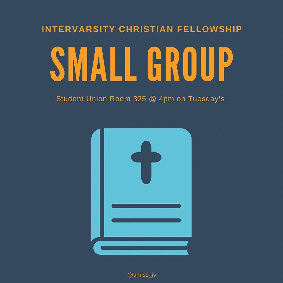 Hi friends! Don&rsquo;t forget about small group tomorrow in Union Room 325 @ 4pm! Come fellowship with us!! 🤩