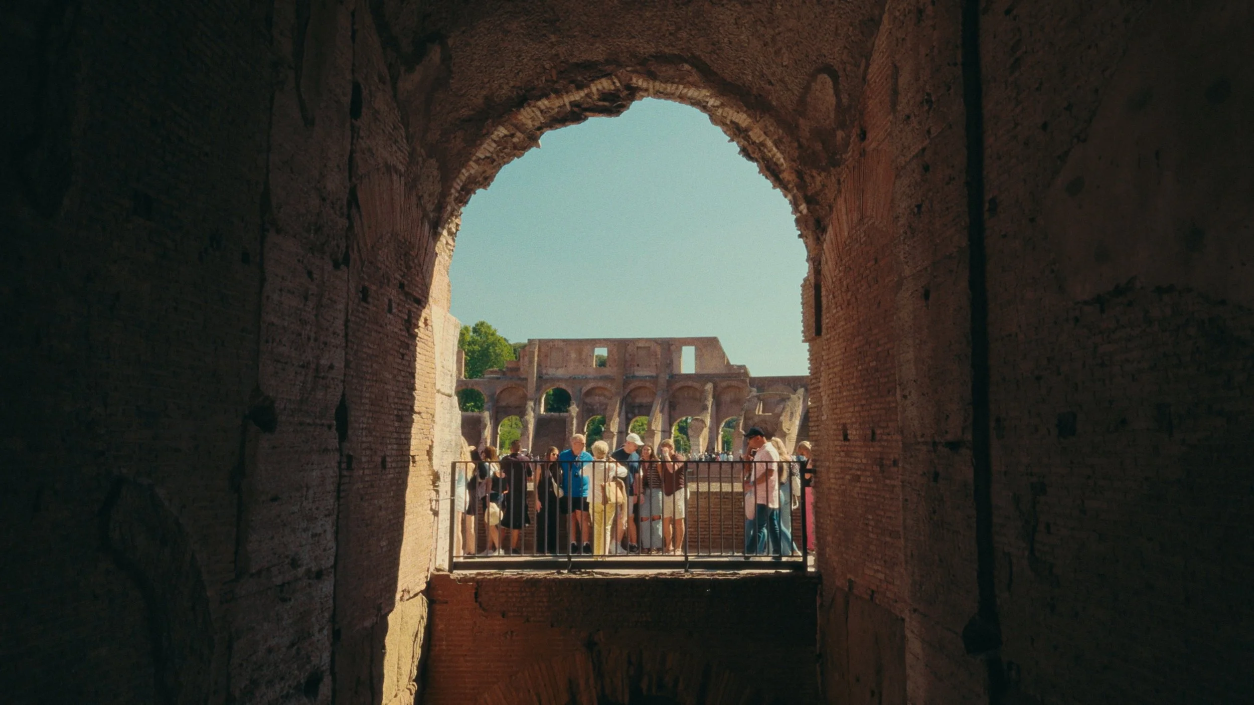 Tourists at the Coliseum in Rome