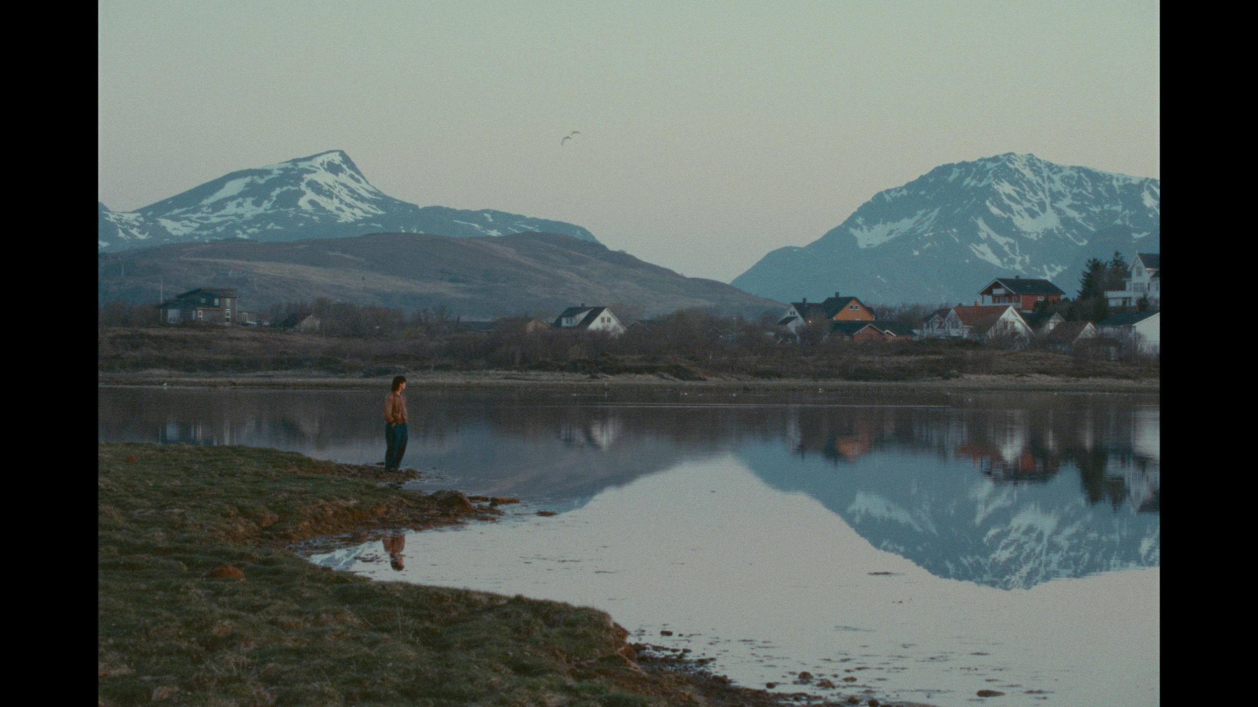 Man staring out at scenic mountain view
