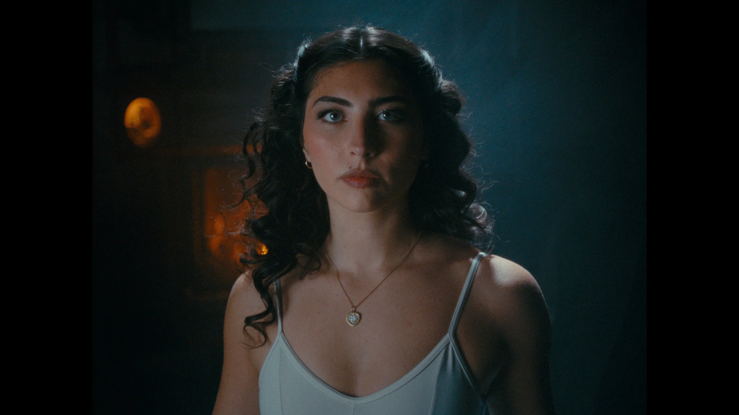 Portrait of woman with warm & cool cinematic lighting