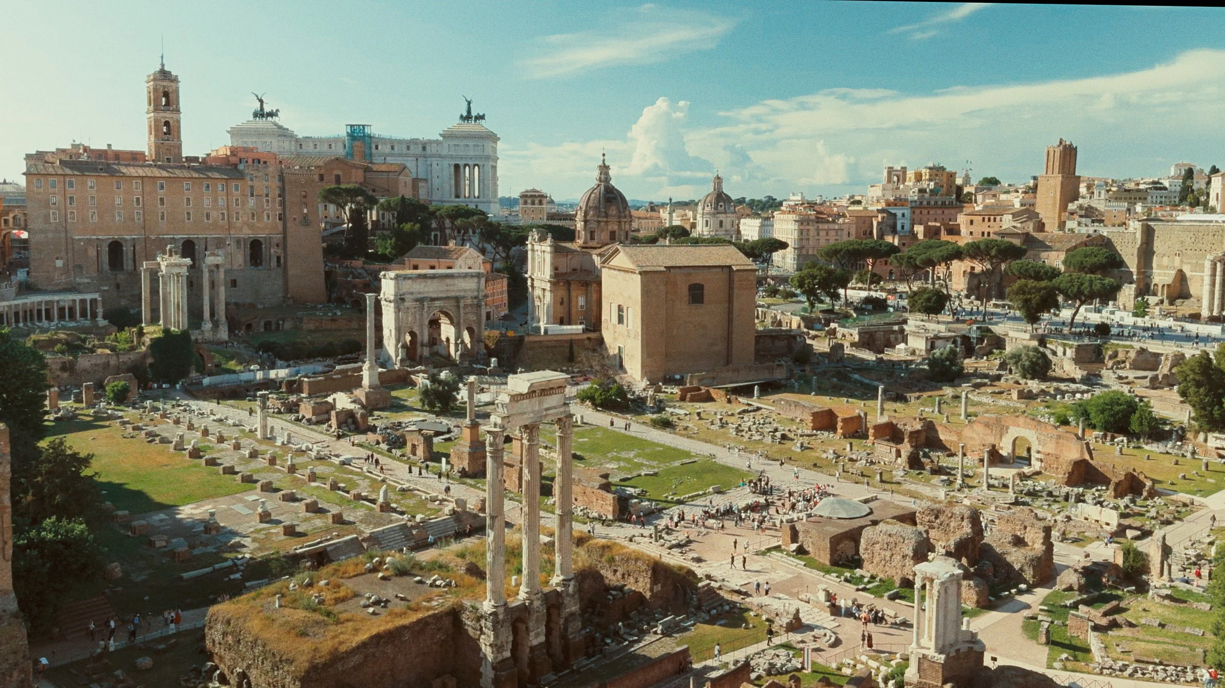 View of the Roman forum ruins