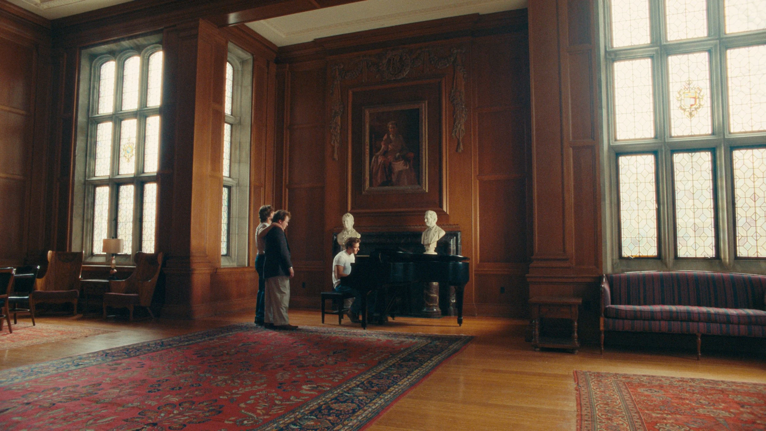 Large ballroom with piano