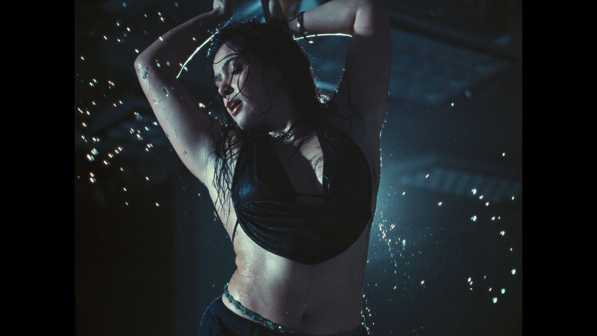 Woman dancing filmed with Freefly high speed camera, colored with Davinci film emulation