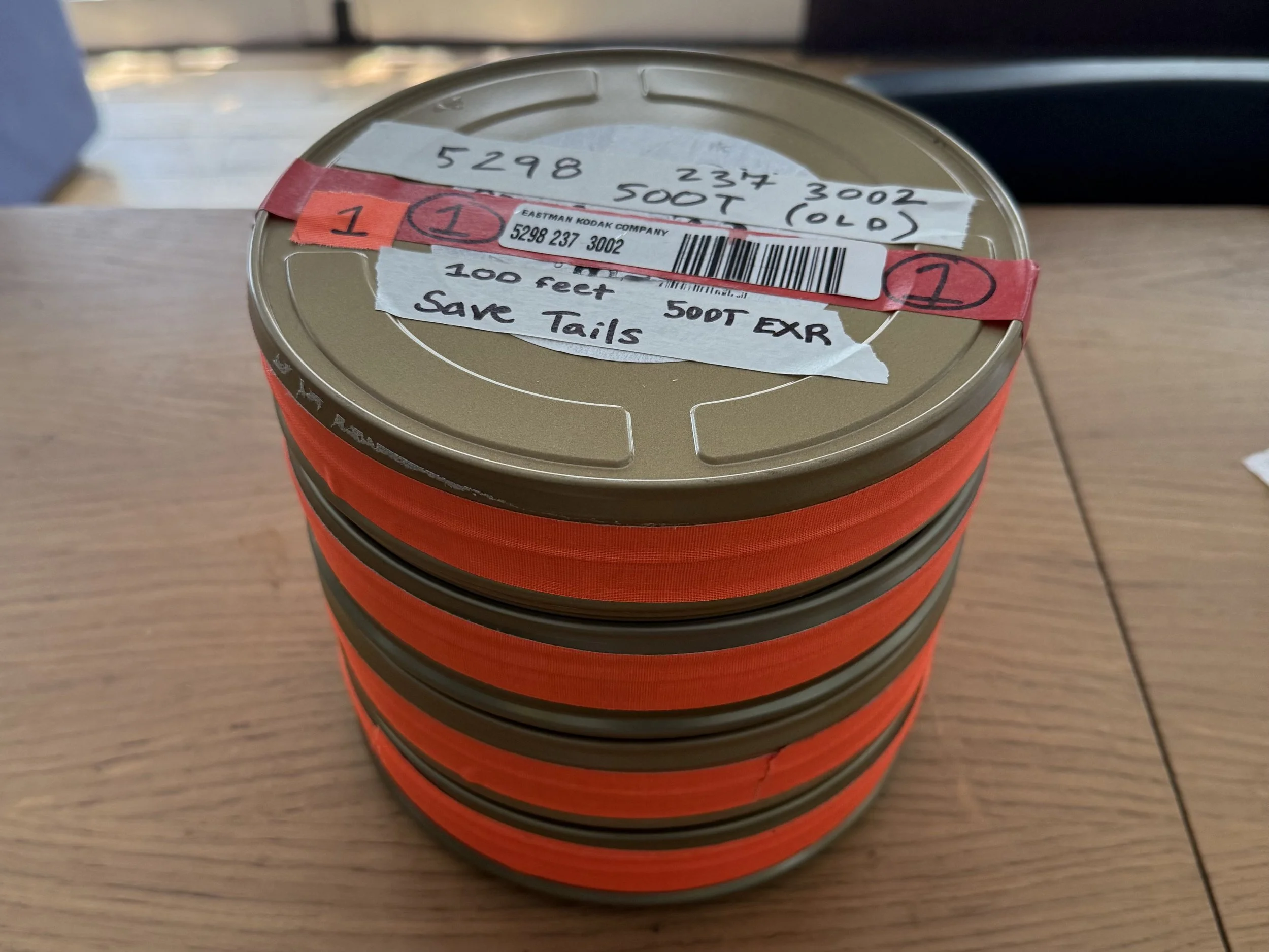 four 400ft rolls of 35mm Kodak motion picture film including EXR 500T 5298