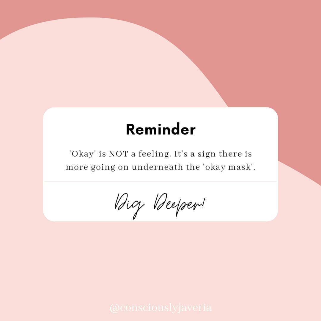 💞 A little Monday reminder:

Maybe you've responded to a 'how are you?' with 'okay', when you weren't okay.

Or

You hear a friend saying it and you know she's not 'okay'.

💫 If you want to dig deeper with me and figure out the root and begin heali