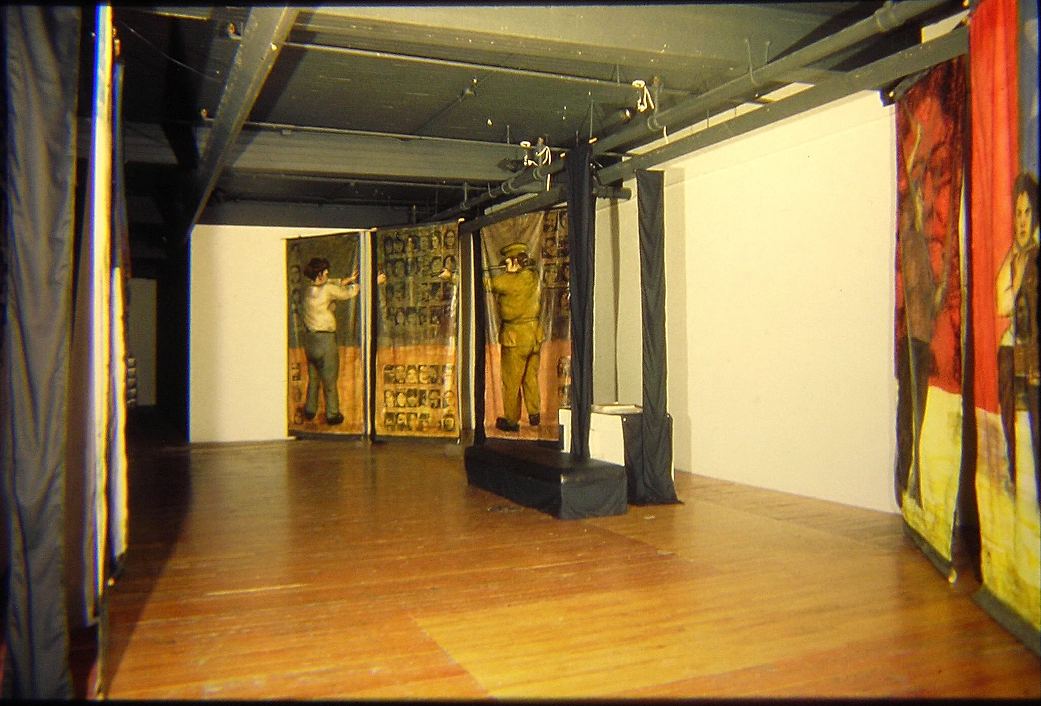 In Memory of Reflection (installation view); November 2000;  mixed media on linen; 
11' x 16'