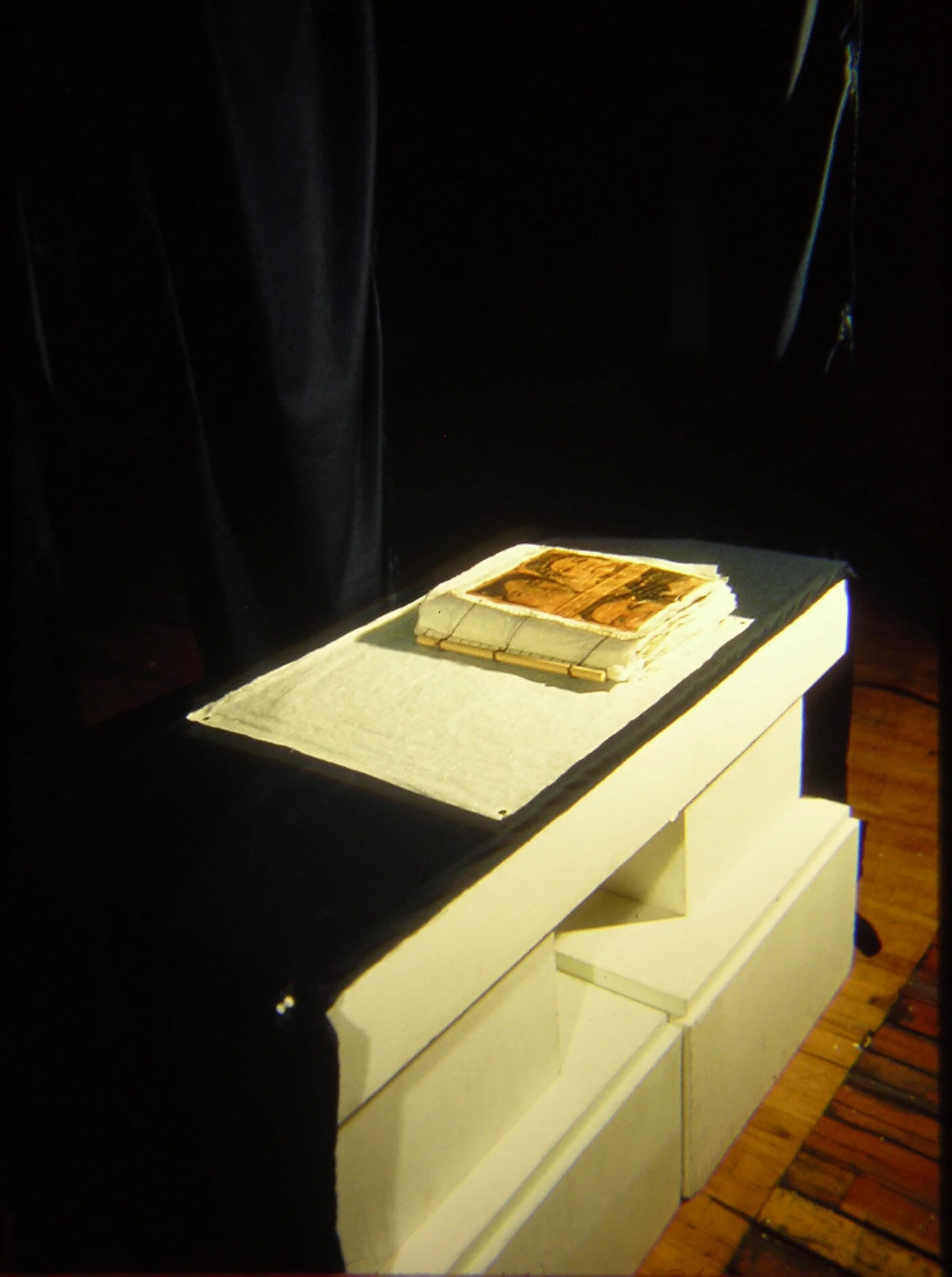 In Memory of the Dead (book installation);  July 2001;  mixed media on linen;  no specific size