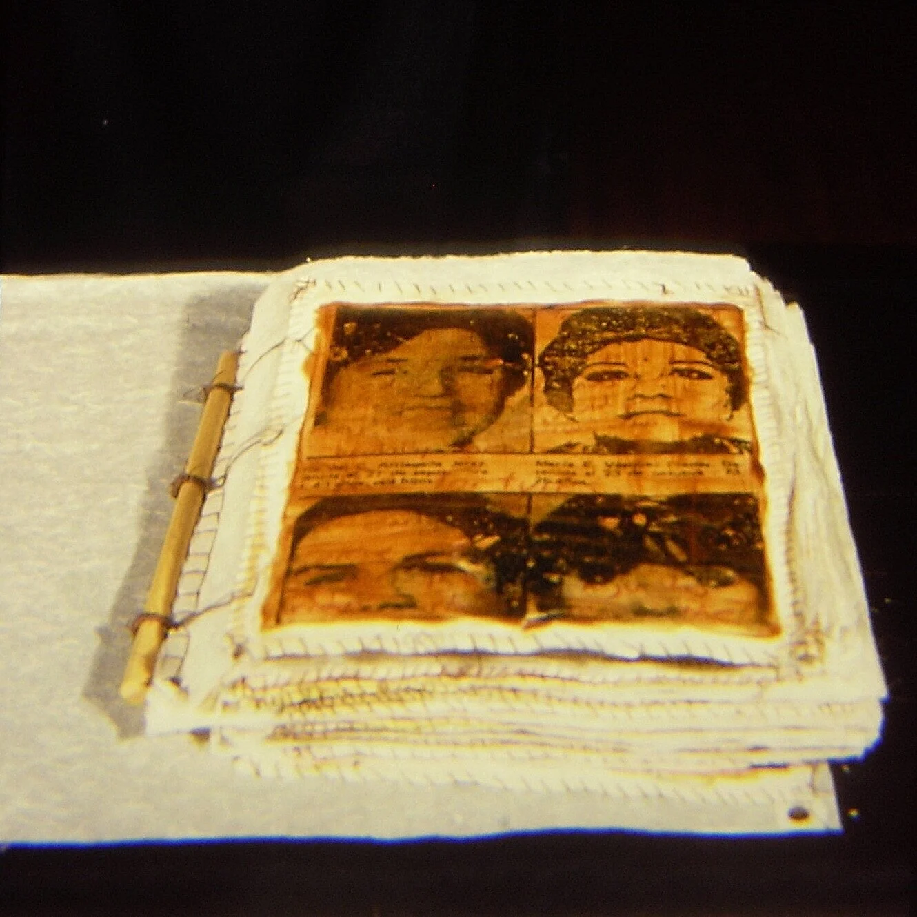 In Memory of the Dead (book detail);  July 2001;  mixed media on linen;  no specific size
