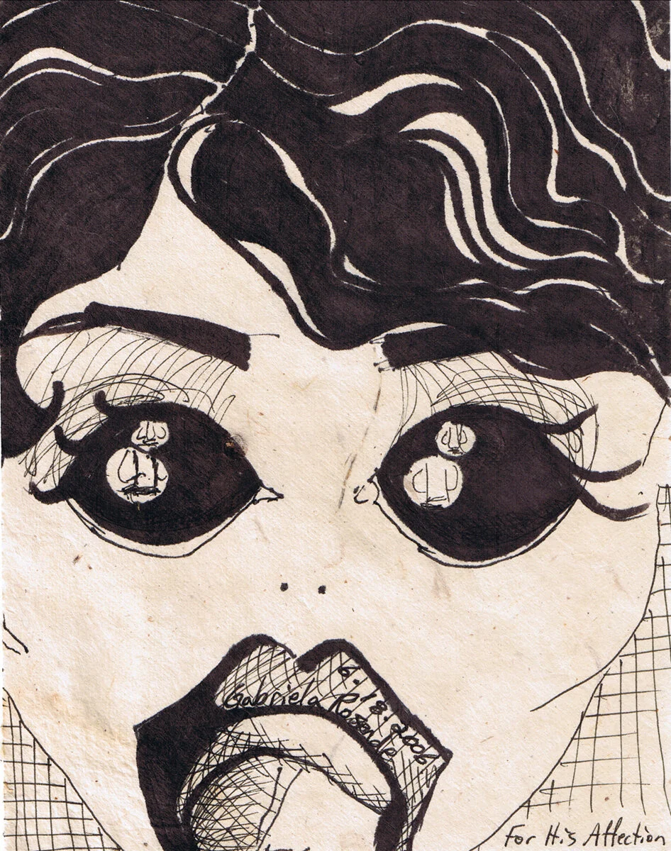 For His Affection (from Pages of a Sketchbook);  June 2006;  Ink on raw paper