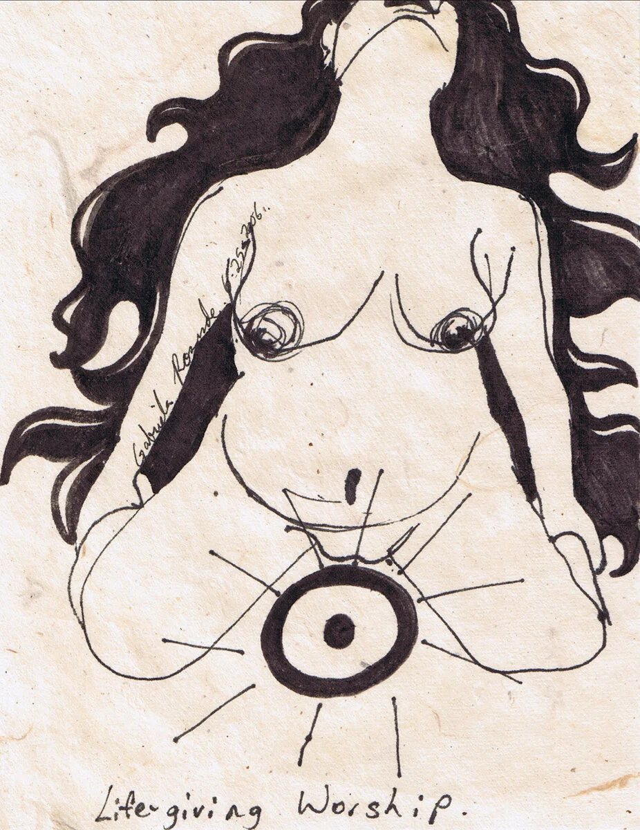 Life Giving Worship (from Pages of a Sketchbook);  June 2006;  Ink on raw paper
