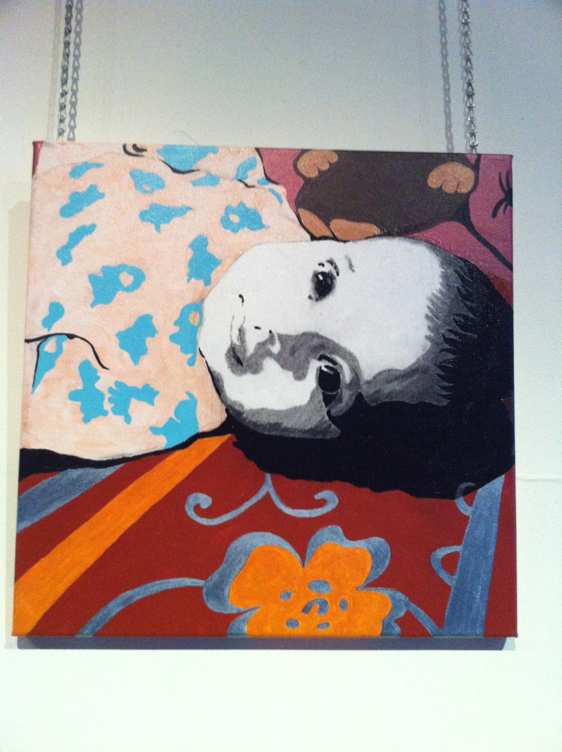 Eye’s Apple (in orange);  Gabriela Rosende;
2011;  Acrylic, charcoal, graphite, spray on canvas