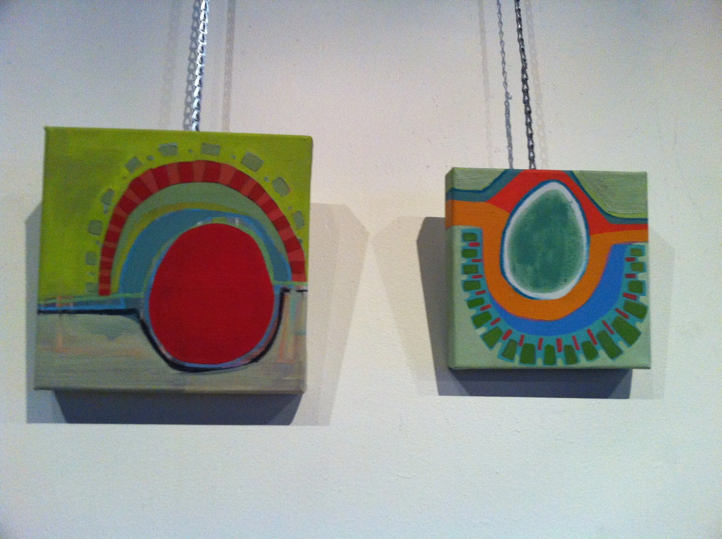 Untitled, 2008  &  Untitled, 2007;  
Horeczko Rusler;  
Oil stick, graphite, oil on canvas