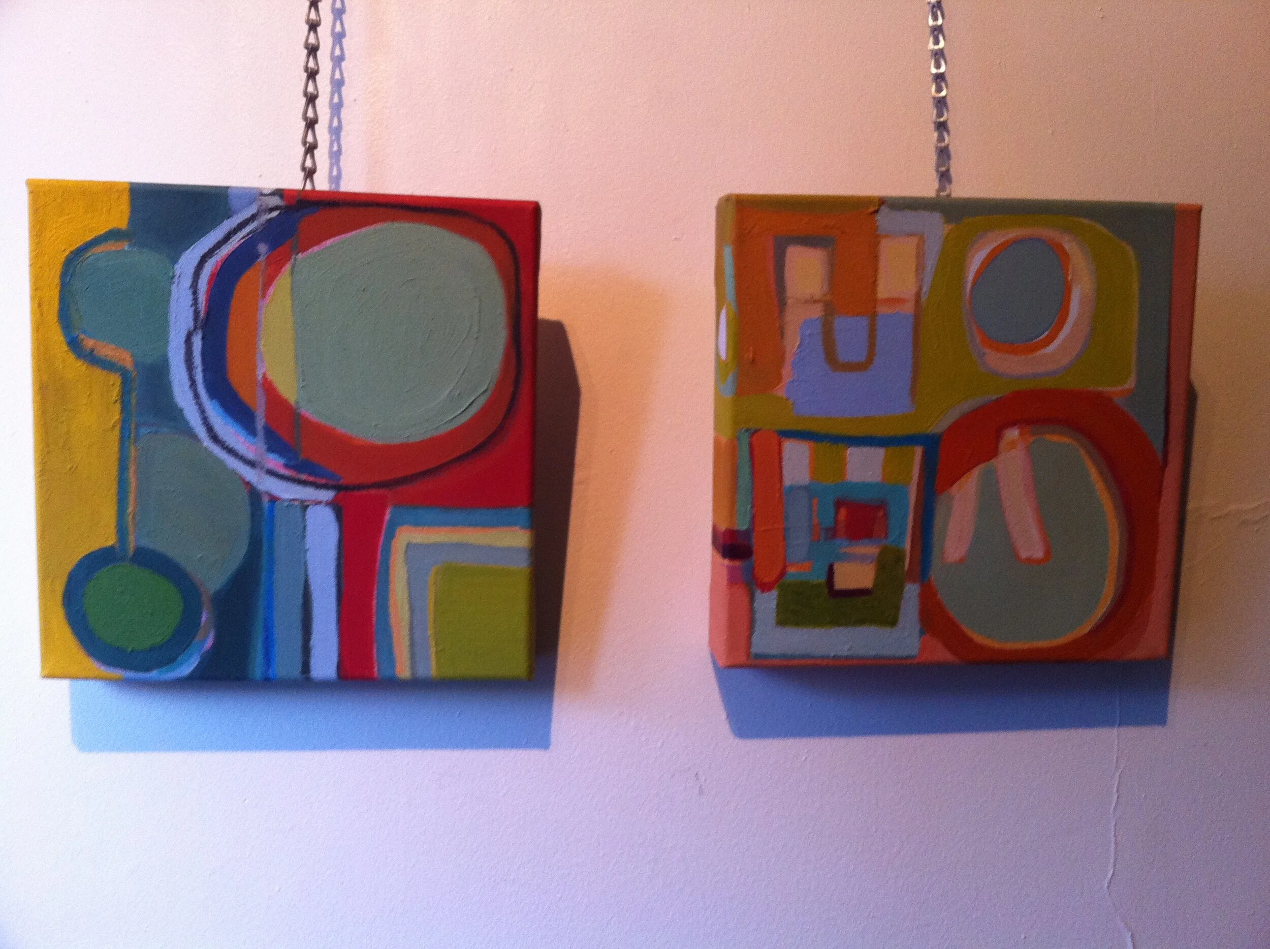 Untitled, 2007  &  Untitled, 2007;  
Horeczko Rusler;  
Oil stick, graphite, oil on canvas