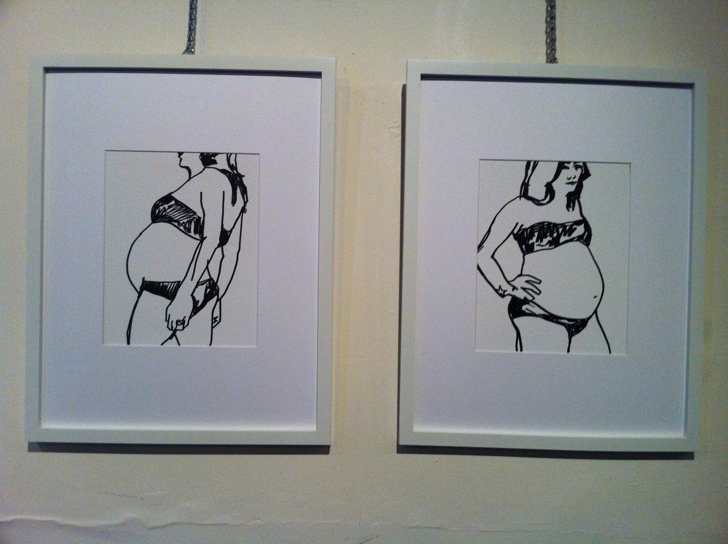 Michele- Back, 2010;  Michele- Star;
A.E. Lefebvre;  2010;  Ink on Canvas