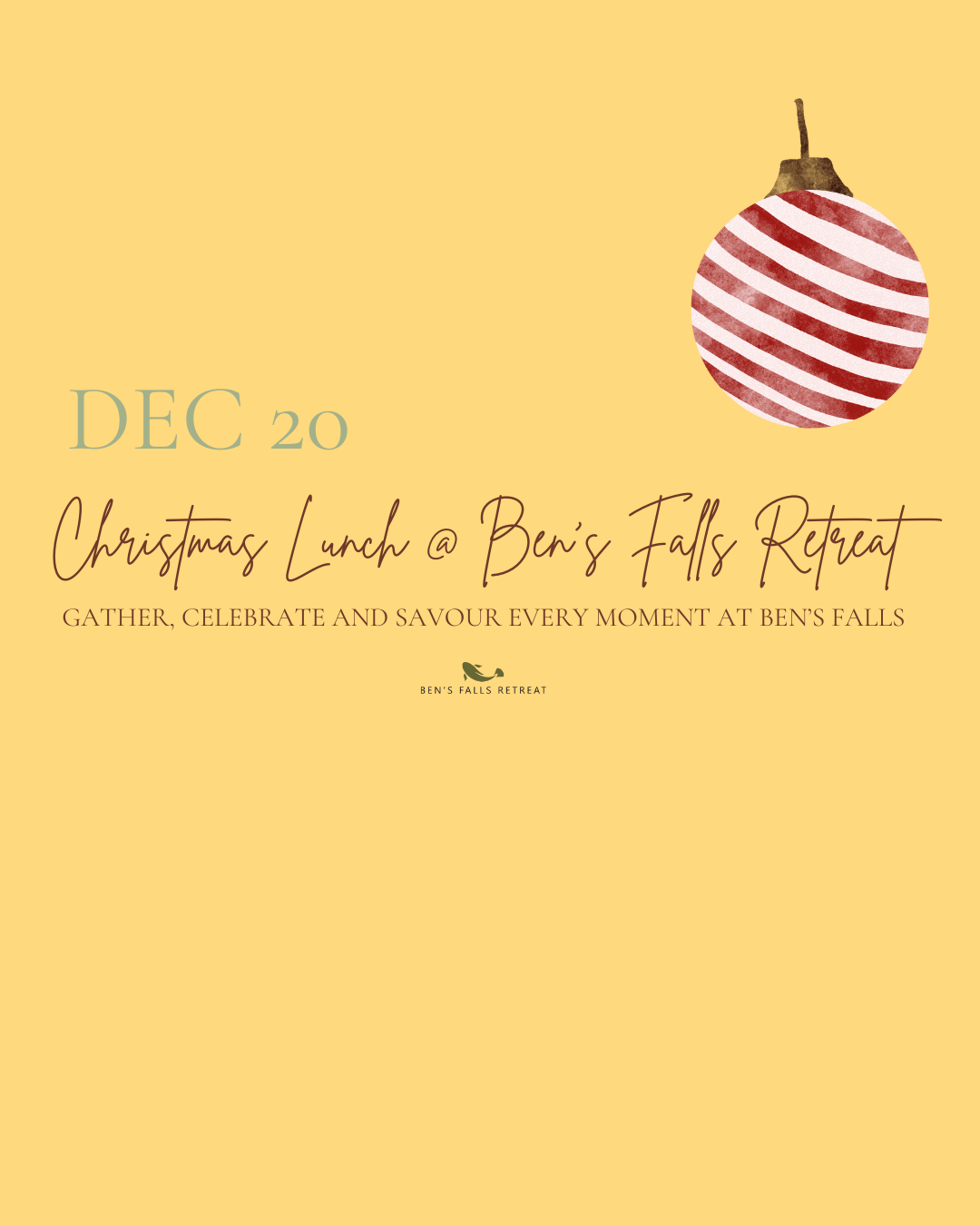 December Christmas Long Lunch at Ben's Falls Retreat