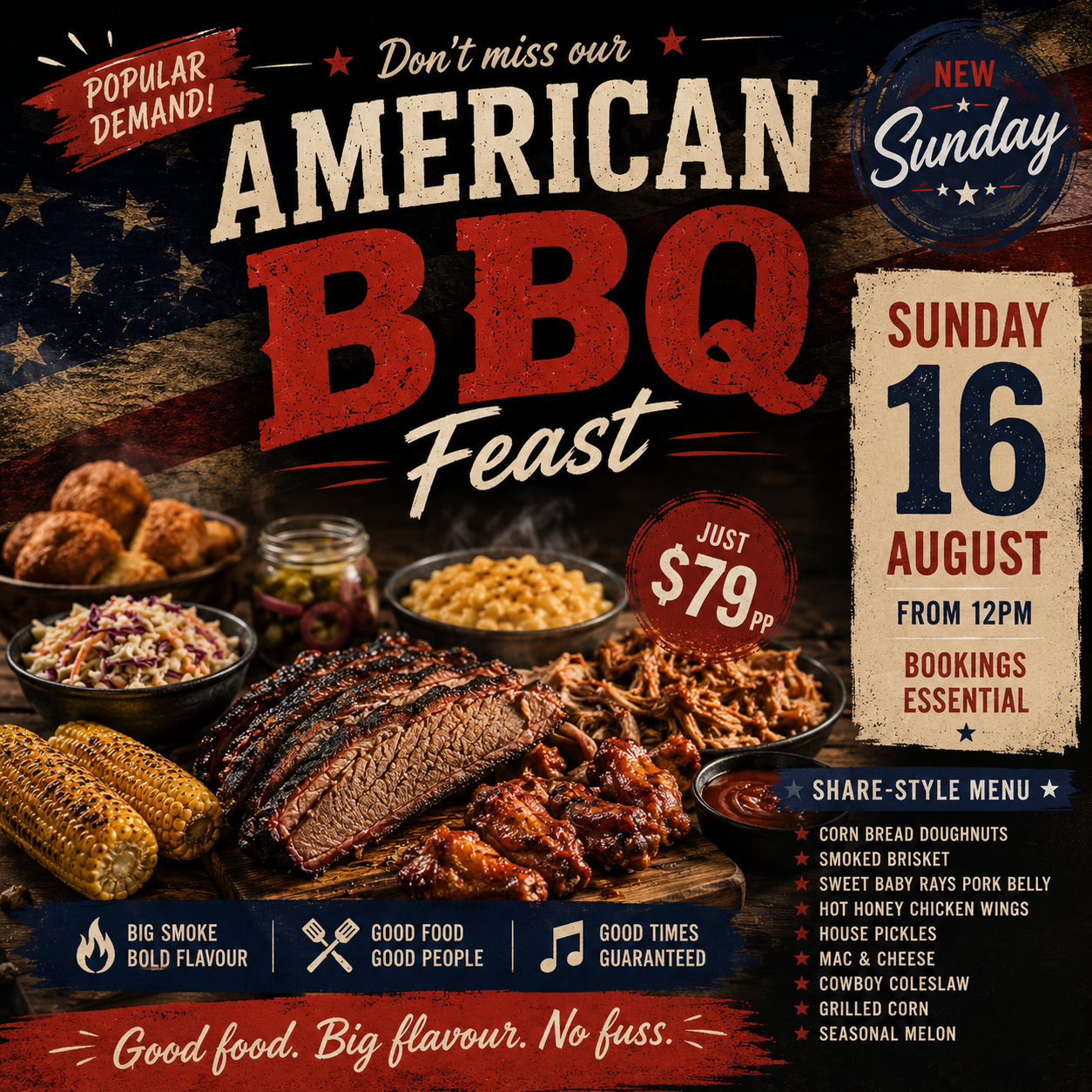 American BBQ - Sunday 16th August