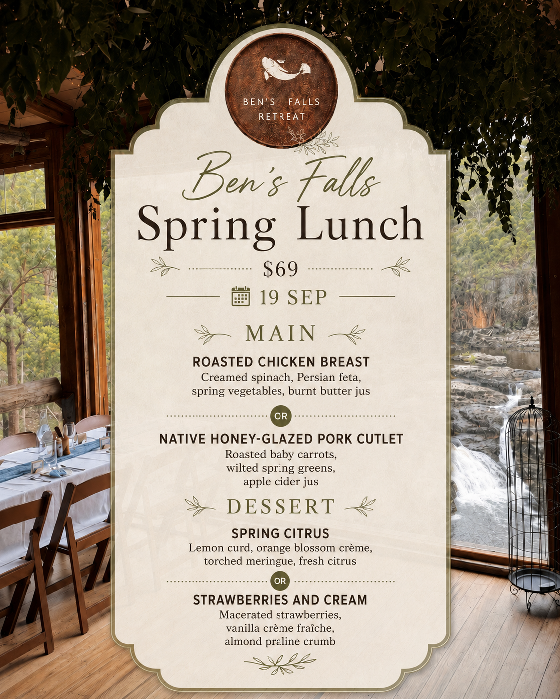 Spring Garden Lunch at Ben's Falls