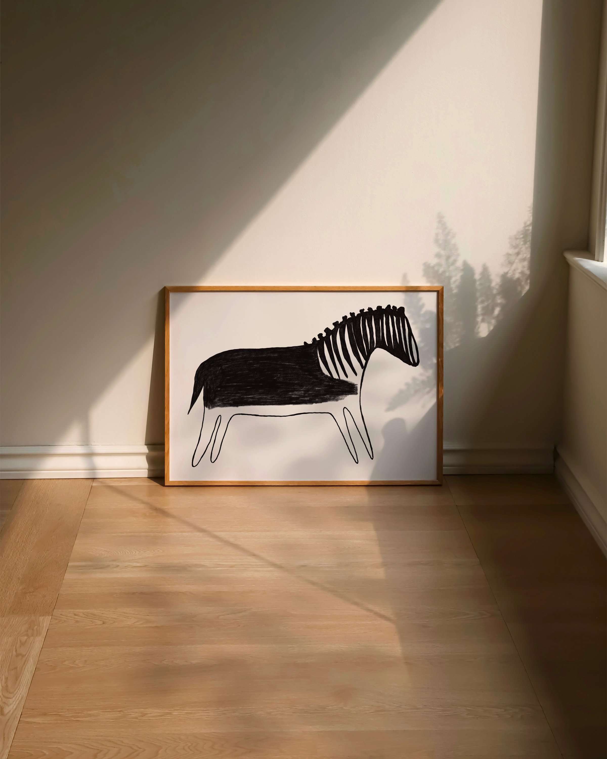 Minimalist Zebra Art Print | Kids Room Animal Decor | Playful Safari Wall Art | Boho Nursery Prints | Prints2paper