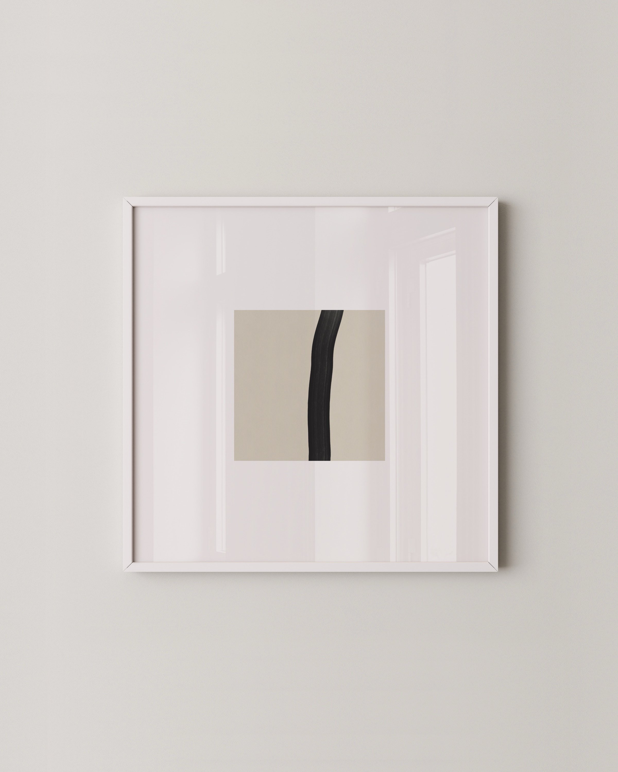 Set of two minimalist abstract line art prints featuring black lines on a beige background, perfect for modern and contemporary home decor.