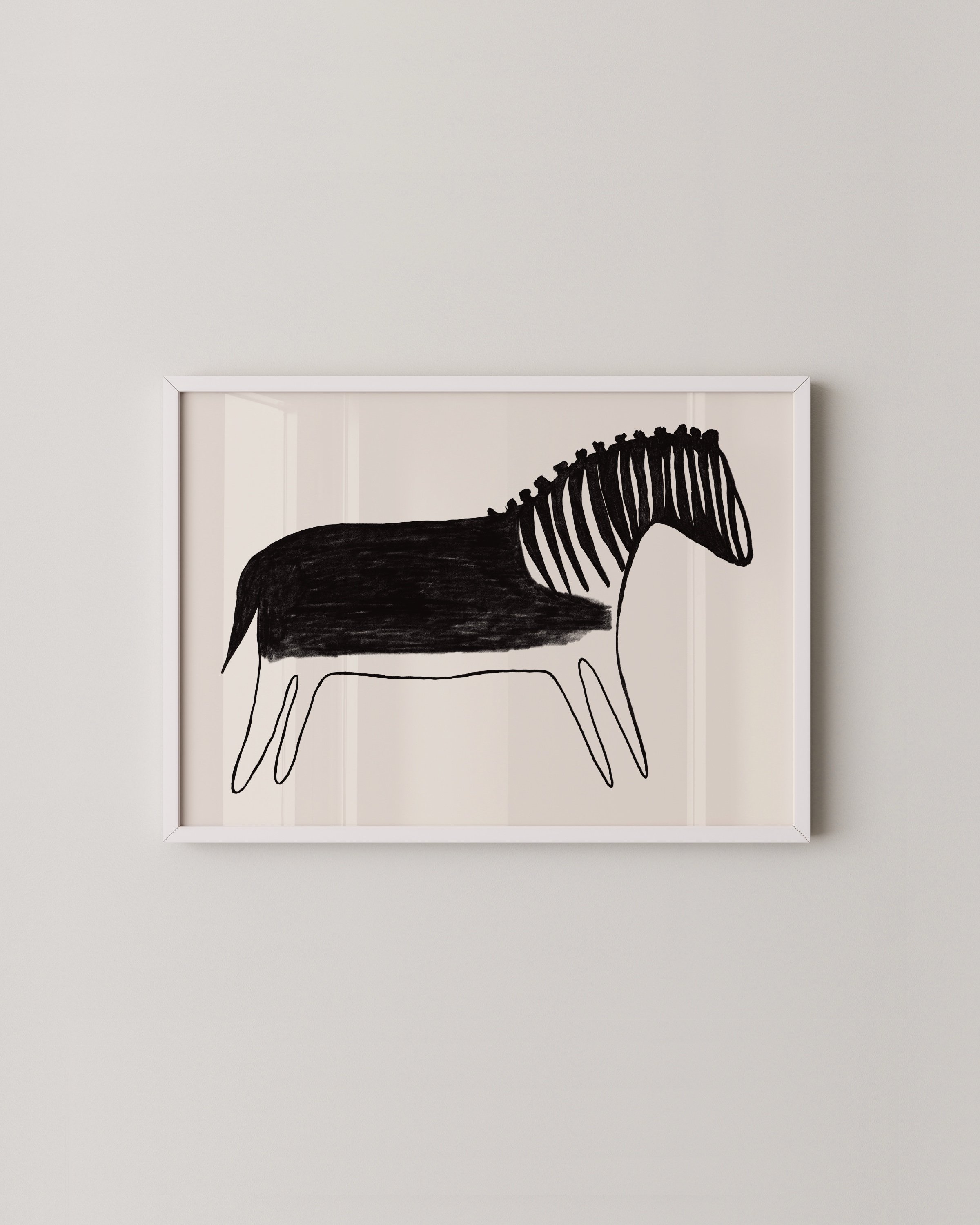 Minimalist Zebra Art Print | Kids Room Animal Decor | Playful Safari Wall Art | Boho Nursery Prints | Prints2paper