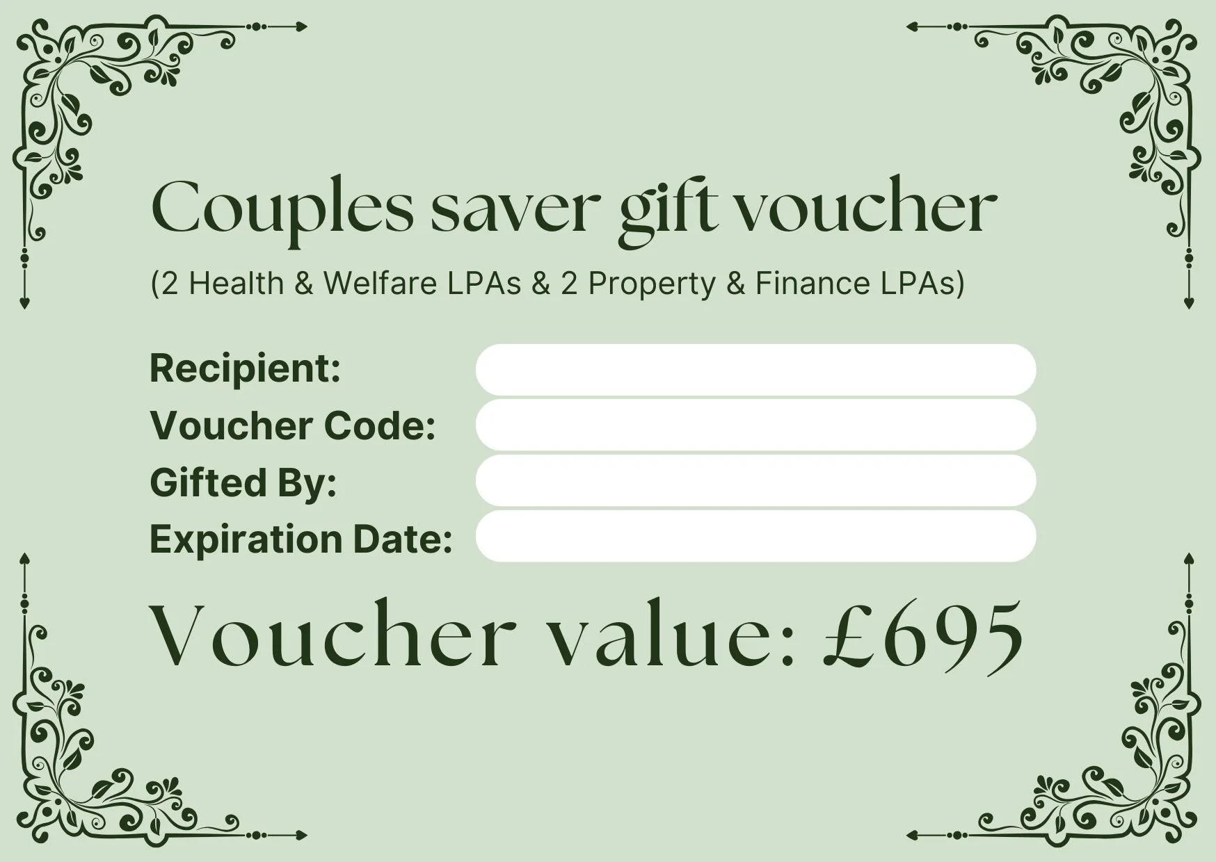 Couples Saver LPA gift voucher