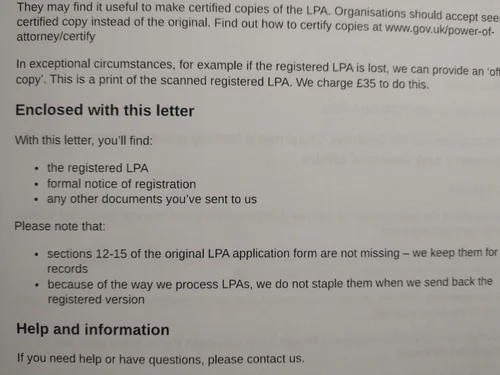 Lpa Example Pages of my registered Lasting Power of Attorney are missing – is the ...