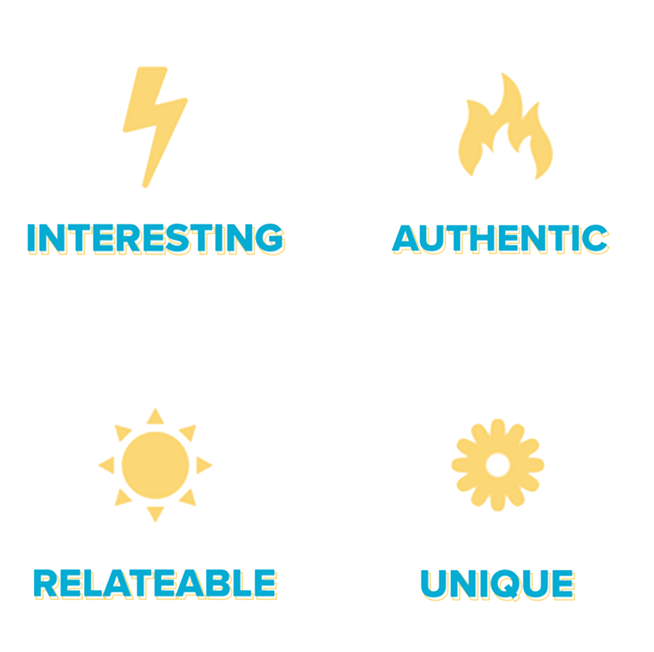 Interesting Authentic Relatable Unique