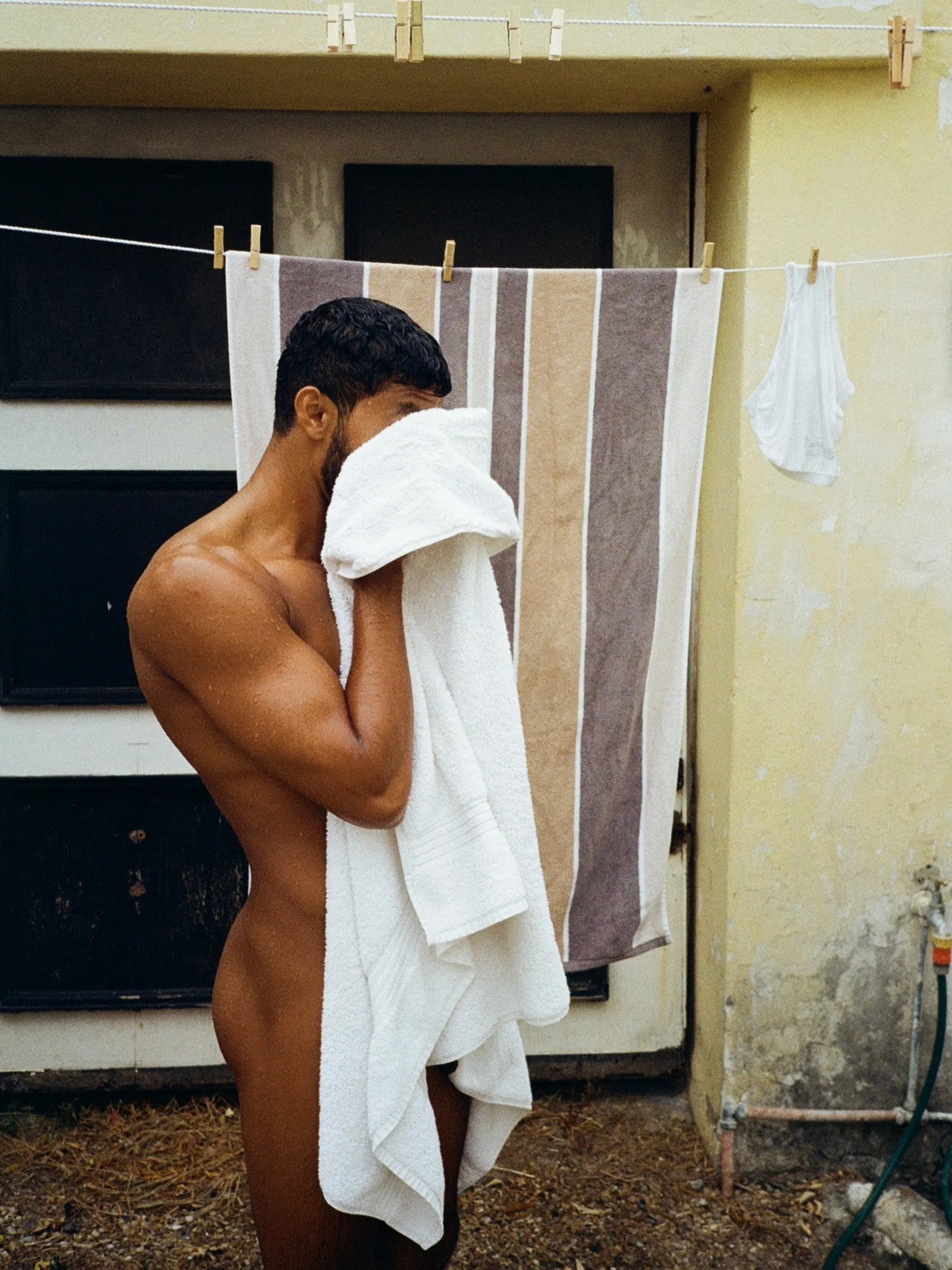 Laundry days with @_kyle_patterson . A few more frames from a summer I&rsquo;m not quite done with.

Shot on film, taken out of the archive and given another moment in the sun.

#godsandboys #sunkissed #backyard #onfilm