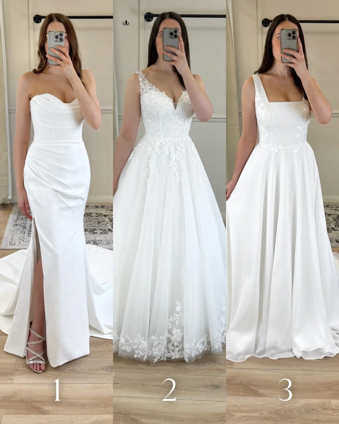 Three gorgeous gowns… one tough decision 😍 Which one would you say YES to? 1, 2, or 3?
#VoteYourFave #WhichOneWouldYouChoose #DressPoll #HelpUsChoose #BridalFaves #WeddingDressShopping #SayYesToTheDress #BrideToBe2025 #BridalInspo #DreamDres