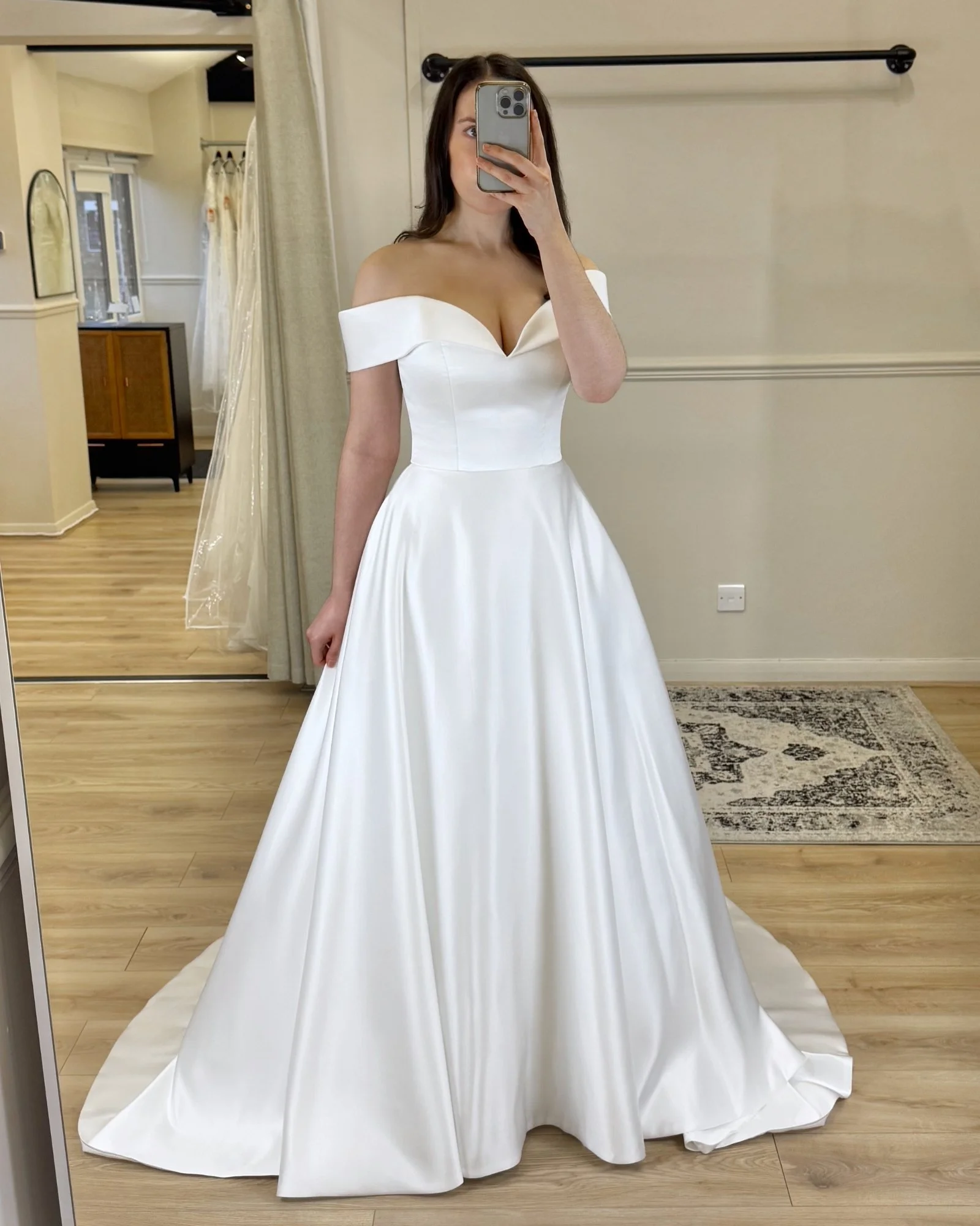 Effortless from every angle 🤍

Meet Saffron ✨
A timeless satin A-line with a soft bardot neckline &mdash; classic, elegant, and so easy to wear.

Available to try in our North Lincolnshire boutique

Book your appointment - link in bio

#northlincoln