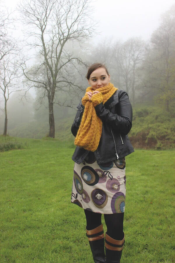 oversized cowl in textured stitch