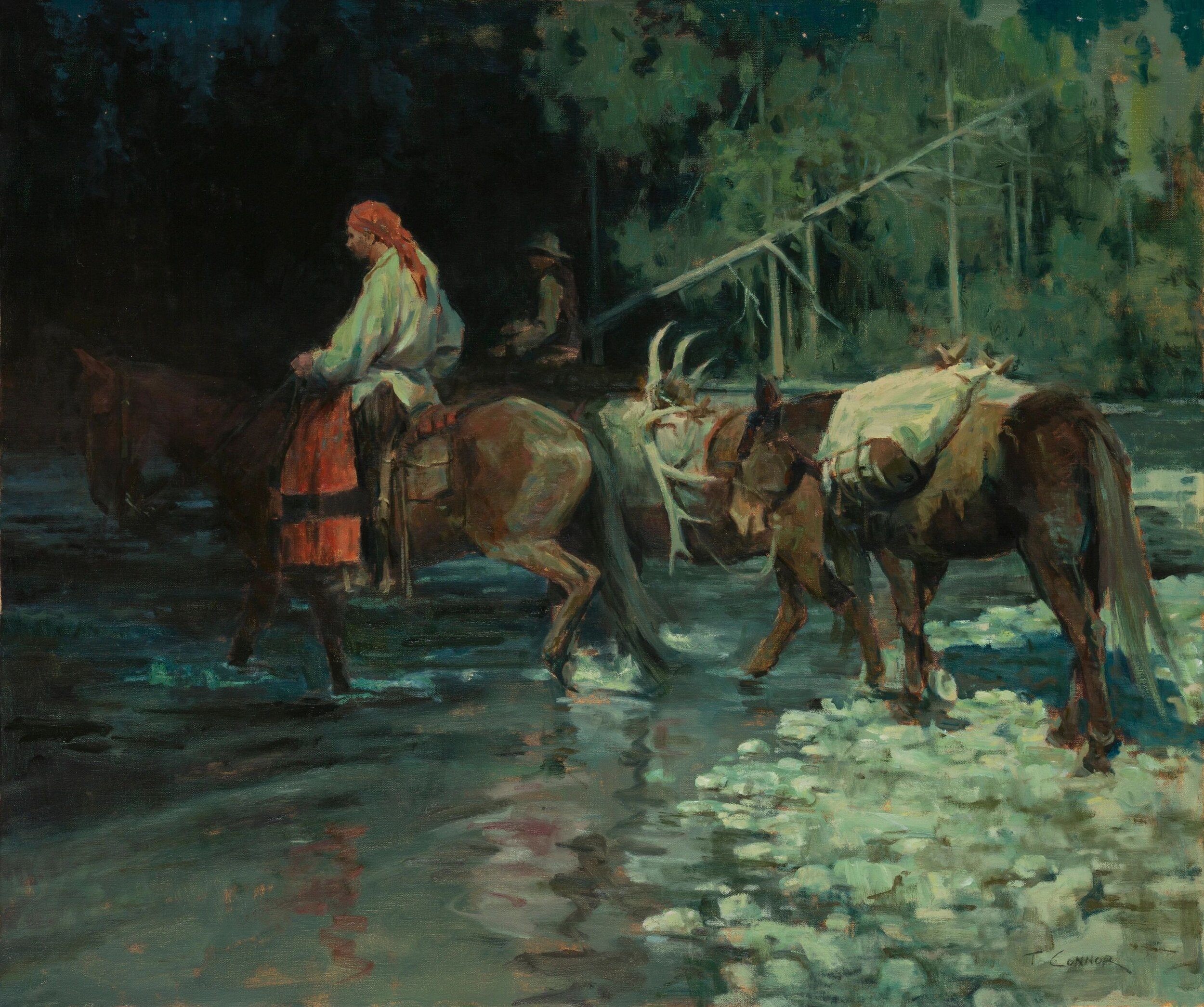 Into the Shadows , 30"x36", Oil, Available at Todd Connor Studio