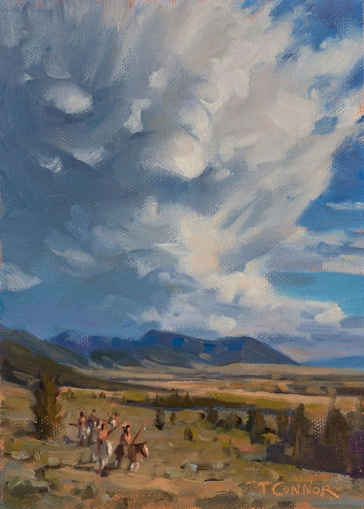 Storm Retreating , 7"x5, Oil, SOLD