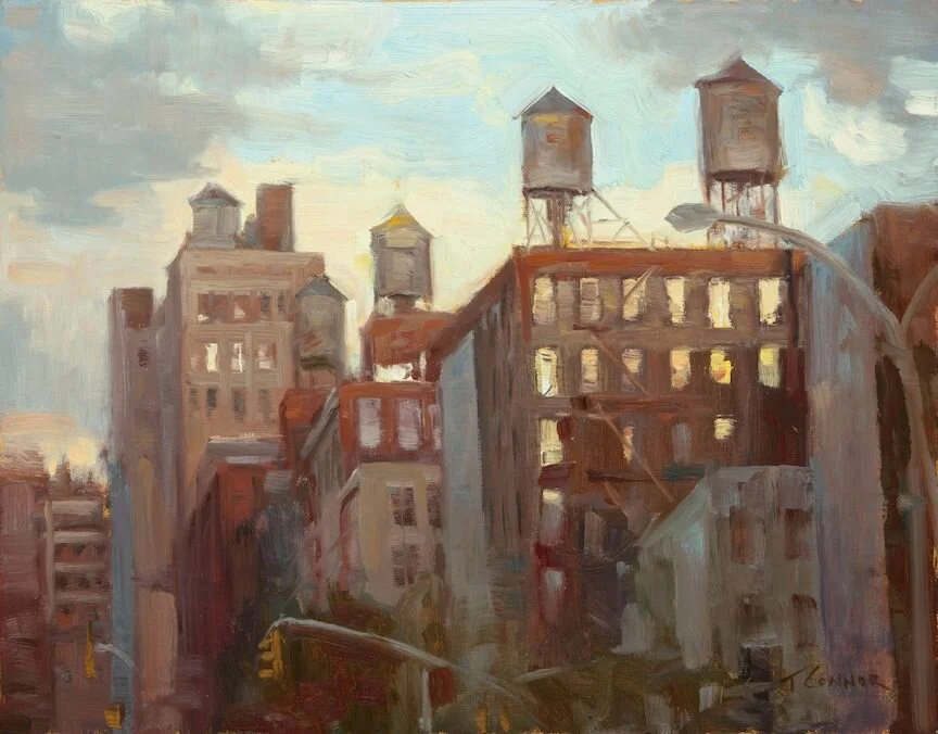  Water Towers , 11"x14", Oil, Sold 