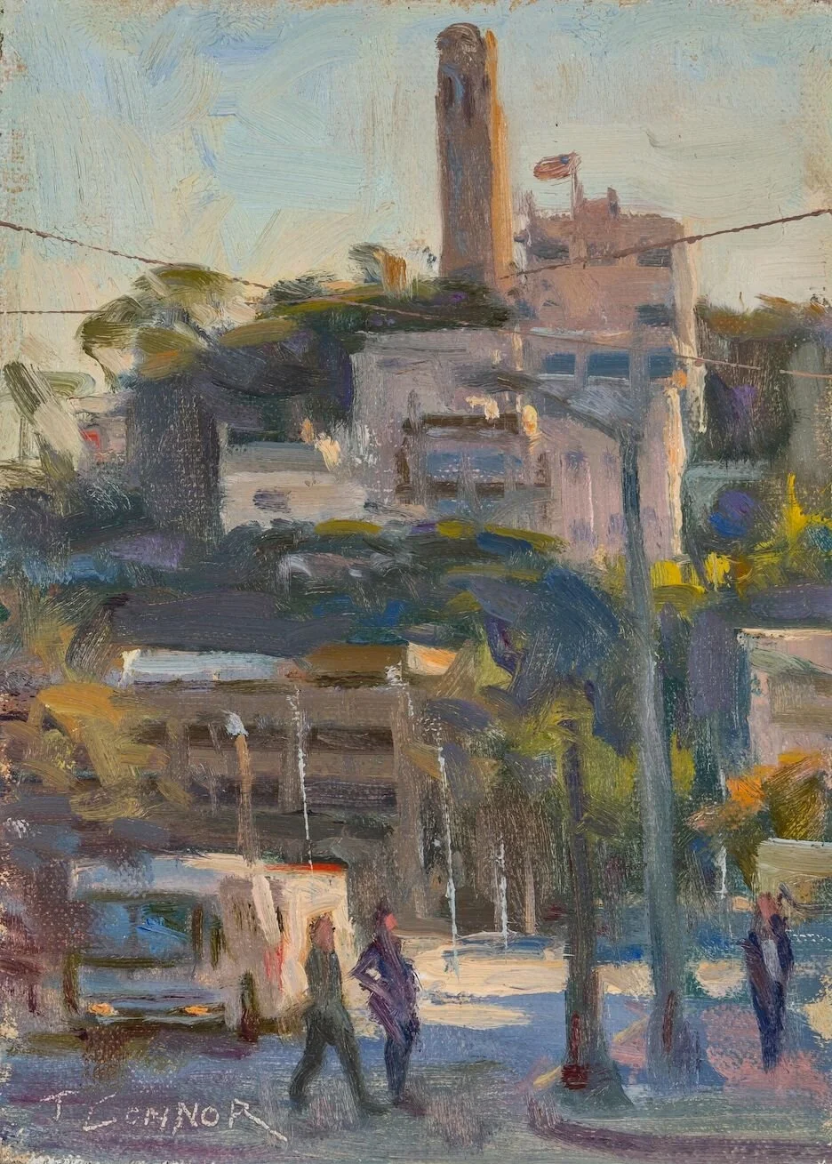  Up to Coit Tower , 7"x5", oil, SOLD