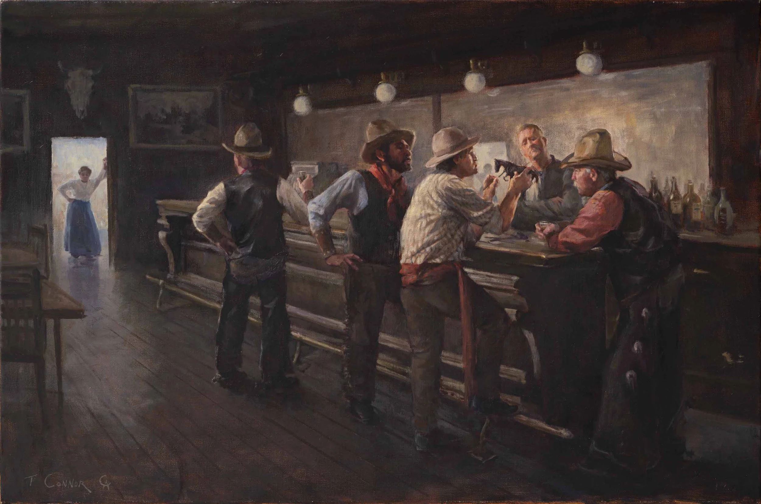 Hey Charlie, Last Call , 24x36, Oil. Available at The Russell Auction, Saturday
Night Lot #138, March 16, SOLD