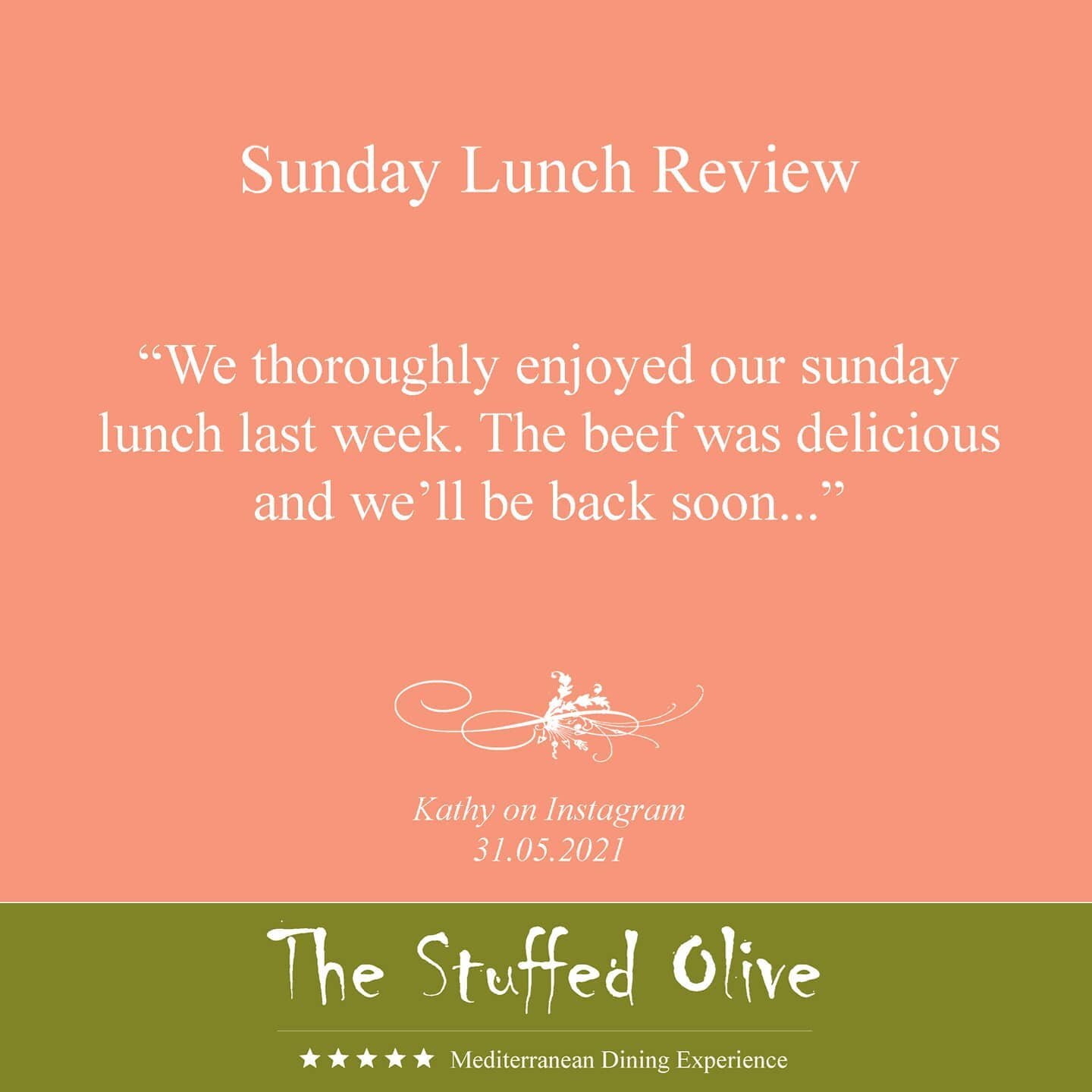 A lovely review of our Sunday lunches from a very happy customer - thank you @lallyklals 

#customerreviews #stuffedolive #northamptonshire #northantsrestaurants #northamptonfoodie #northantslife #northampton #foodreview #sundayroast #roastbeef